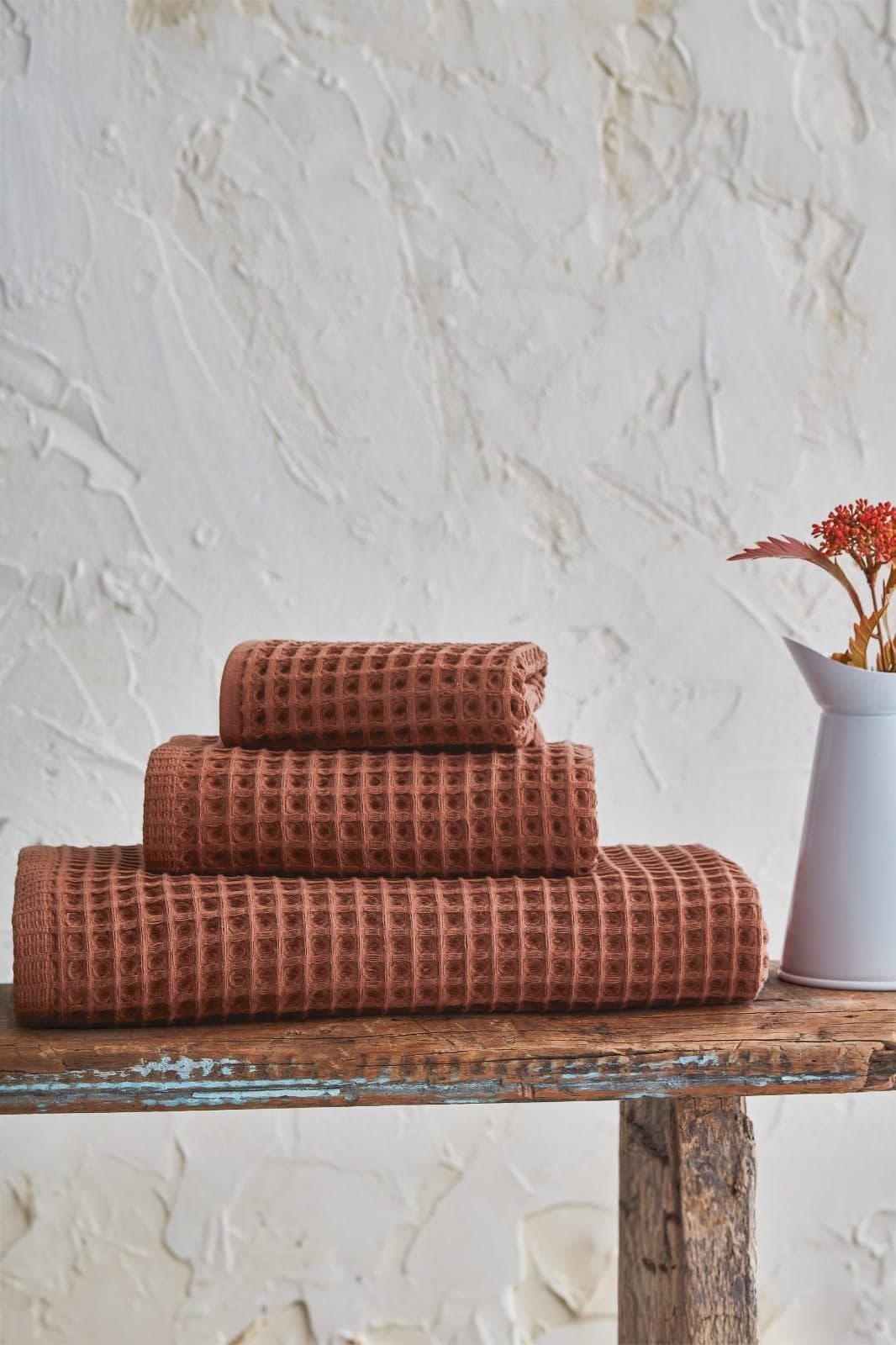 LuxHand Waffle Weave Towel Set (3 Pieces)